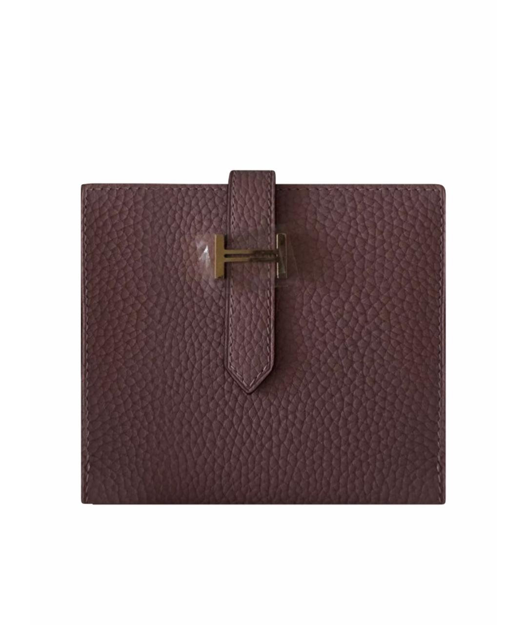 HERMES Розовый кожаный кошелек, фото 1