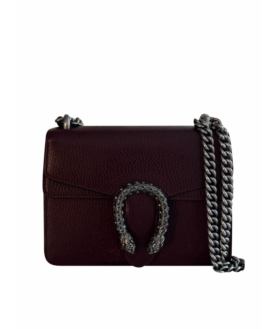GUCCI Бордовая кожаная сумка через плечо, фото 1