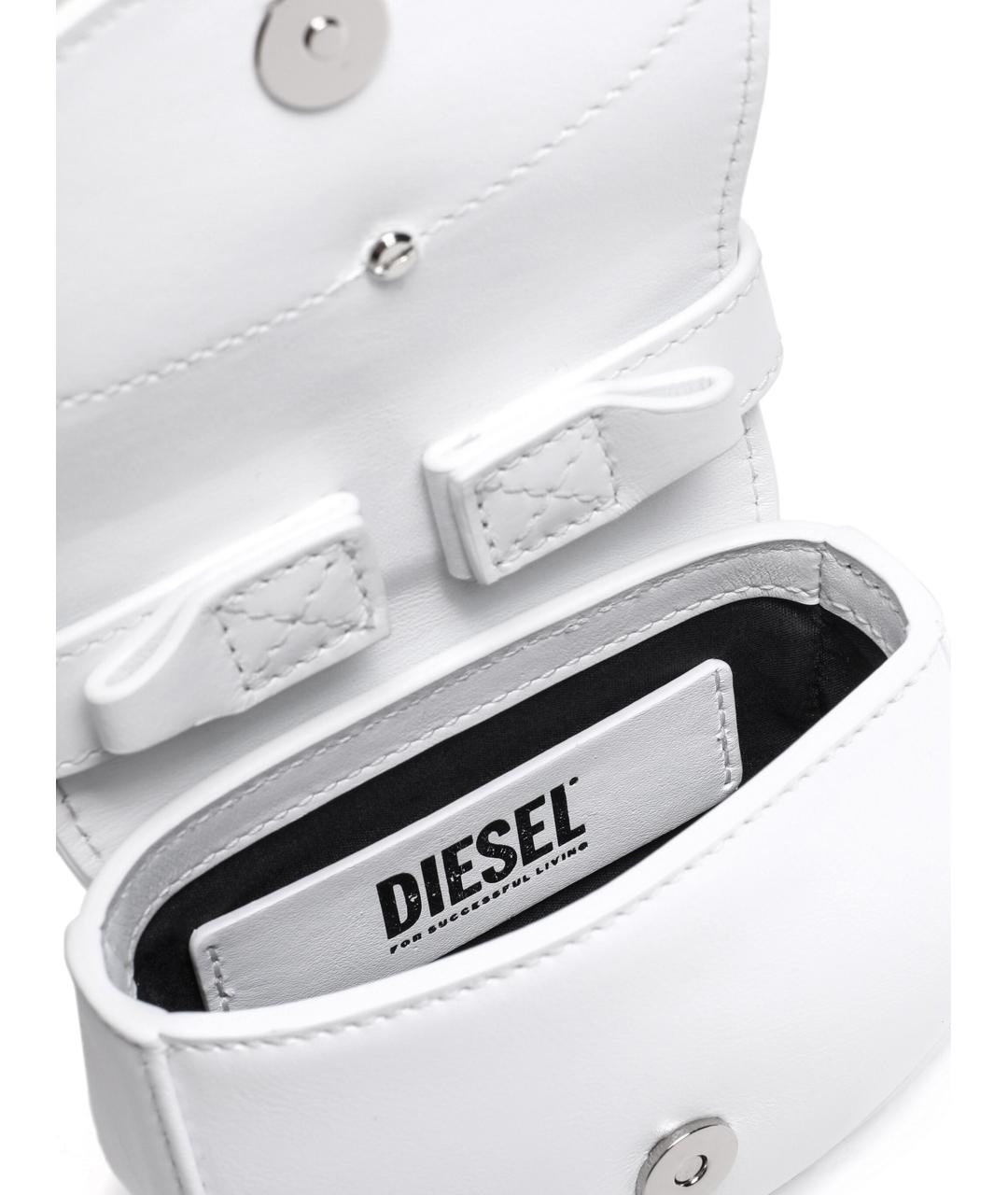 DIESEL Белая кожаная сумка с короткими ручками, фото 5