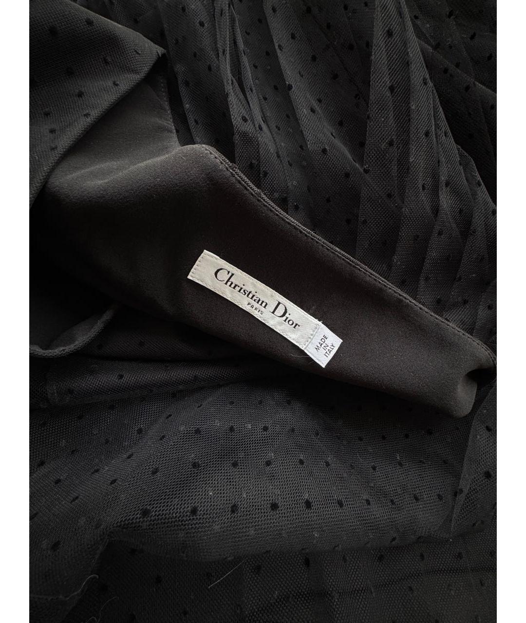 CHRISTIAN DIOR Черная вискозная юбка миди, фото 4
