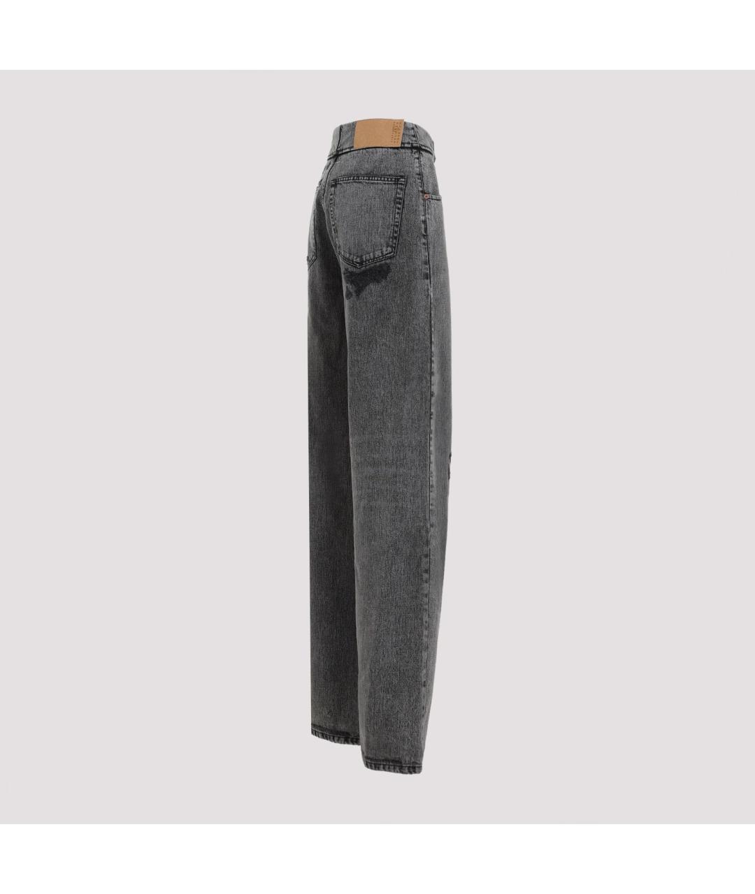 MAISON MARGIELA Черные хлопковые прямые джинсы, фото 4