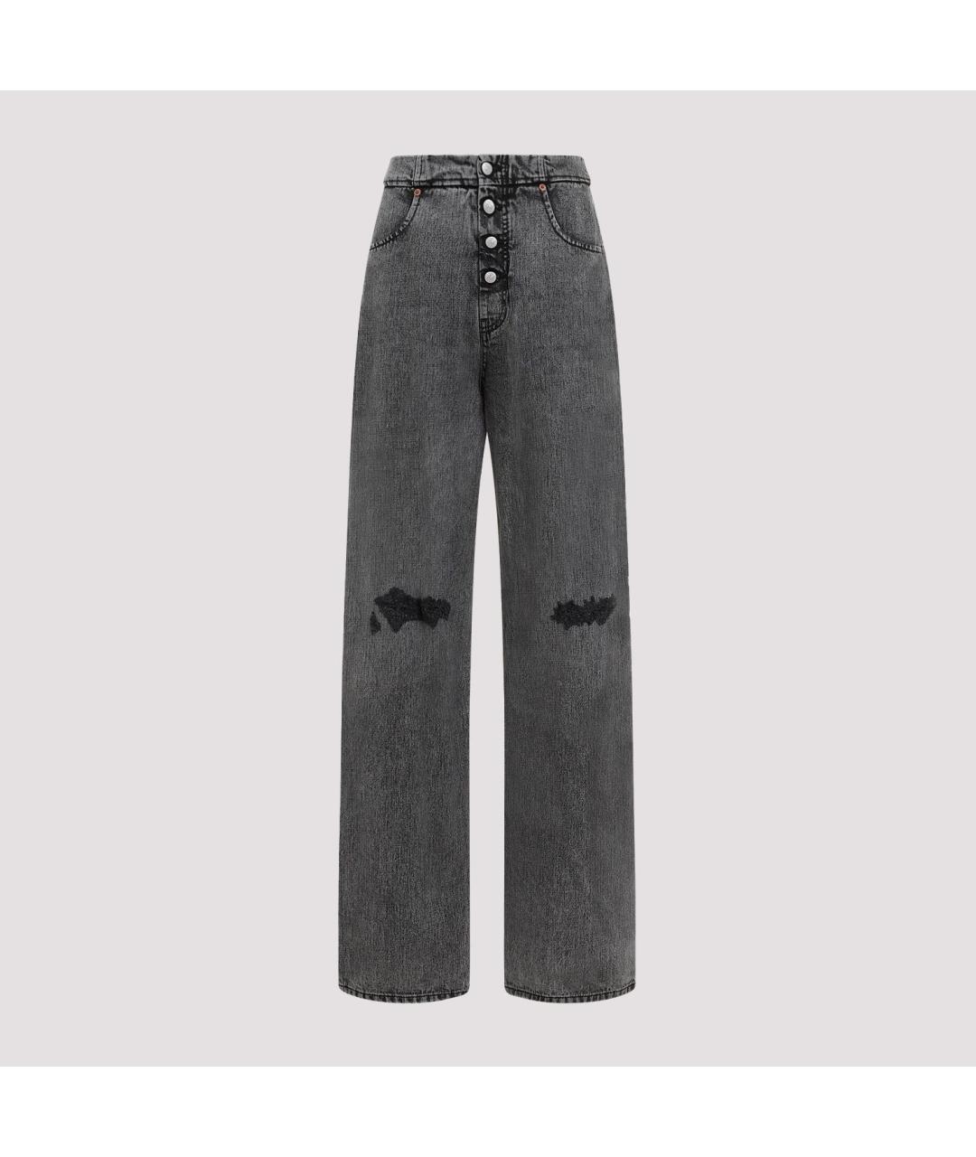 MAISON MARGIELA Черные хлопковые прямые джинсы, фото 2