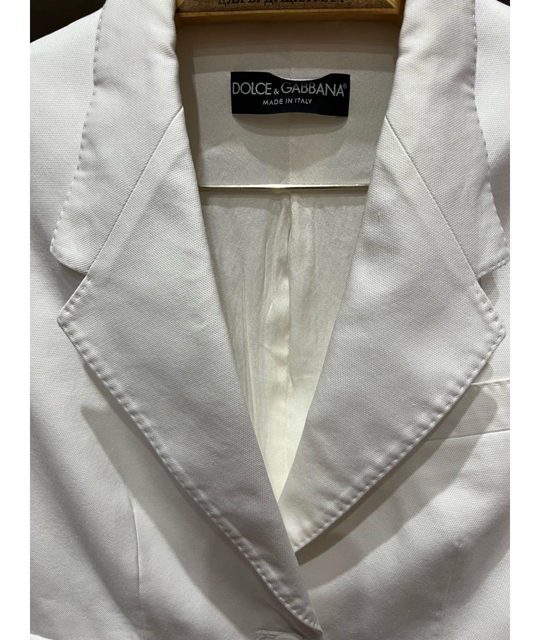 DOLCE&GABBANA Белый хлопковый костюм с брюками, фото 2