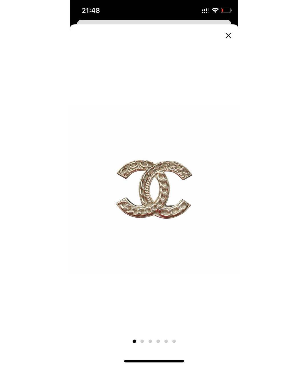 CHANEL Серебряная металлическая булавка / брошь, фото 6