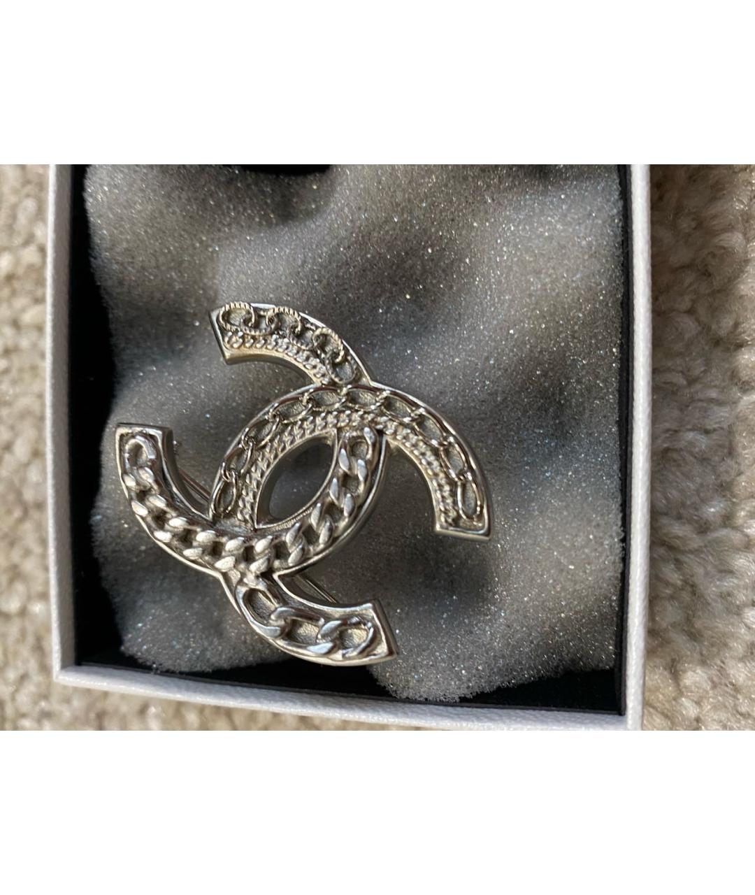 CHANEL Серебряная металлическая булавка / брошь, фото 2