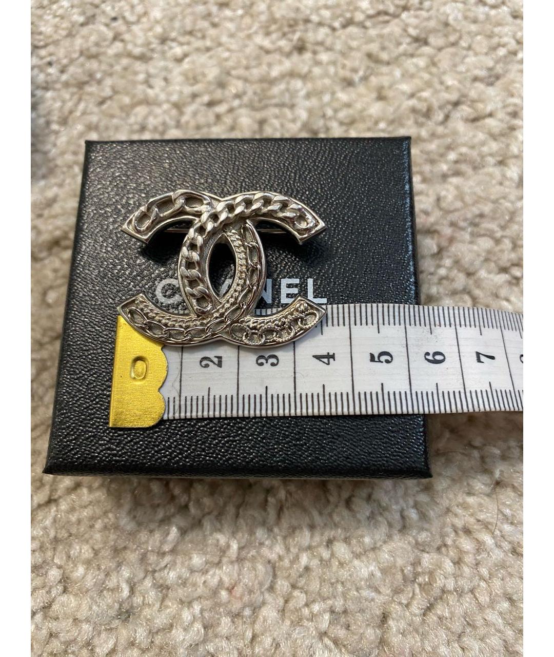 CHANEL Серебряная металлическая булавка / брошь, фото 4