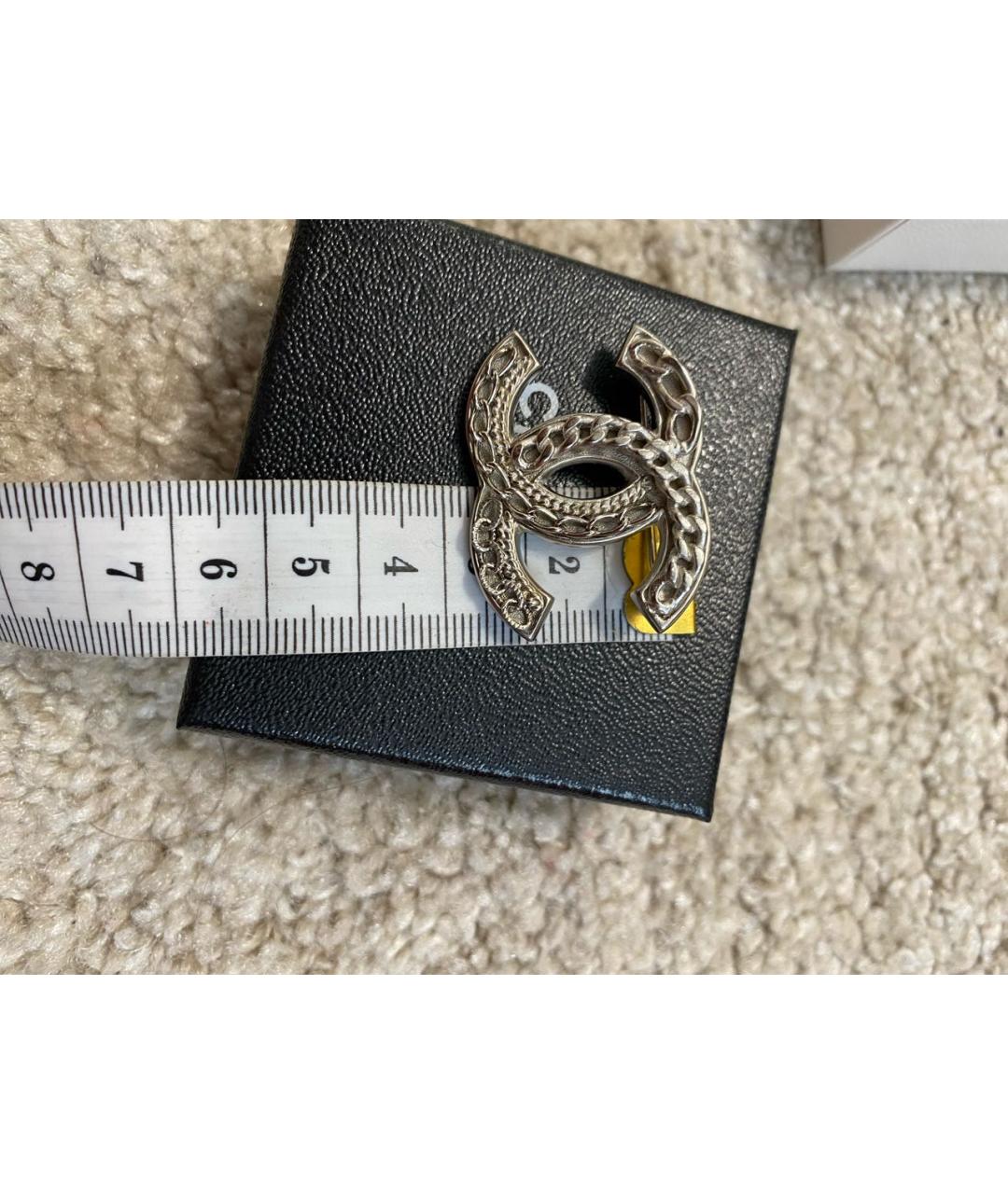 CHANEL Серебряная металлическая булавка / брошь, фото 5