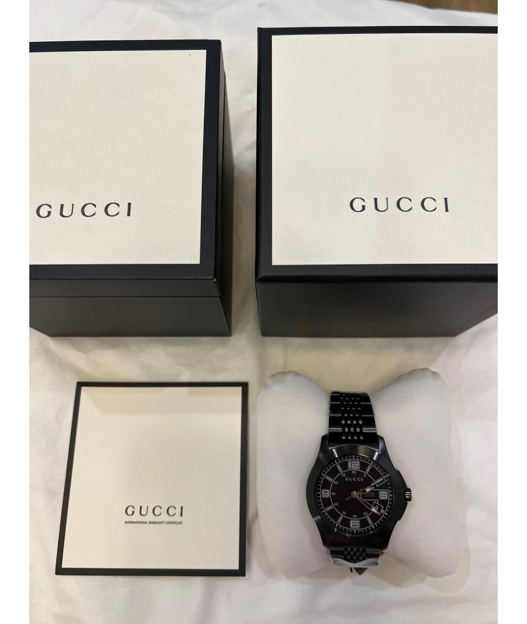 GUCCI Черные стальные часы, фото 5