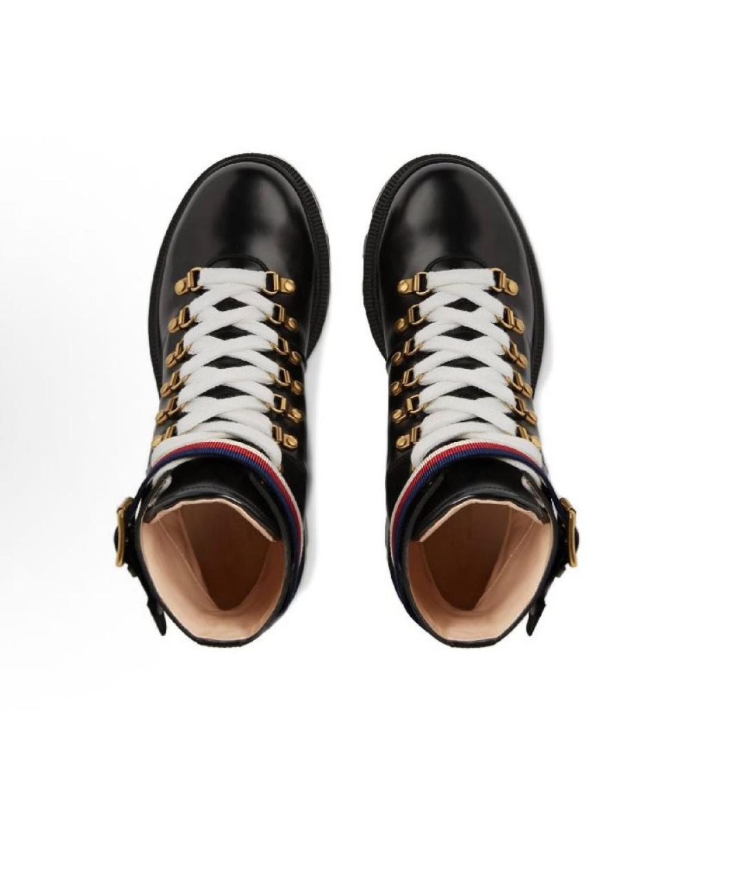 GUCCI Черные кожаные ботинки, фото 3