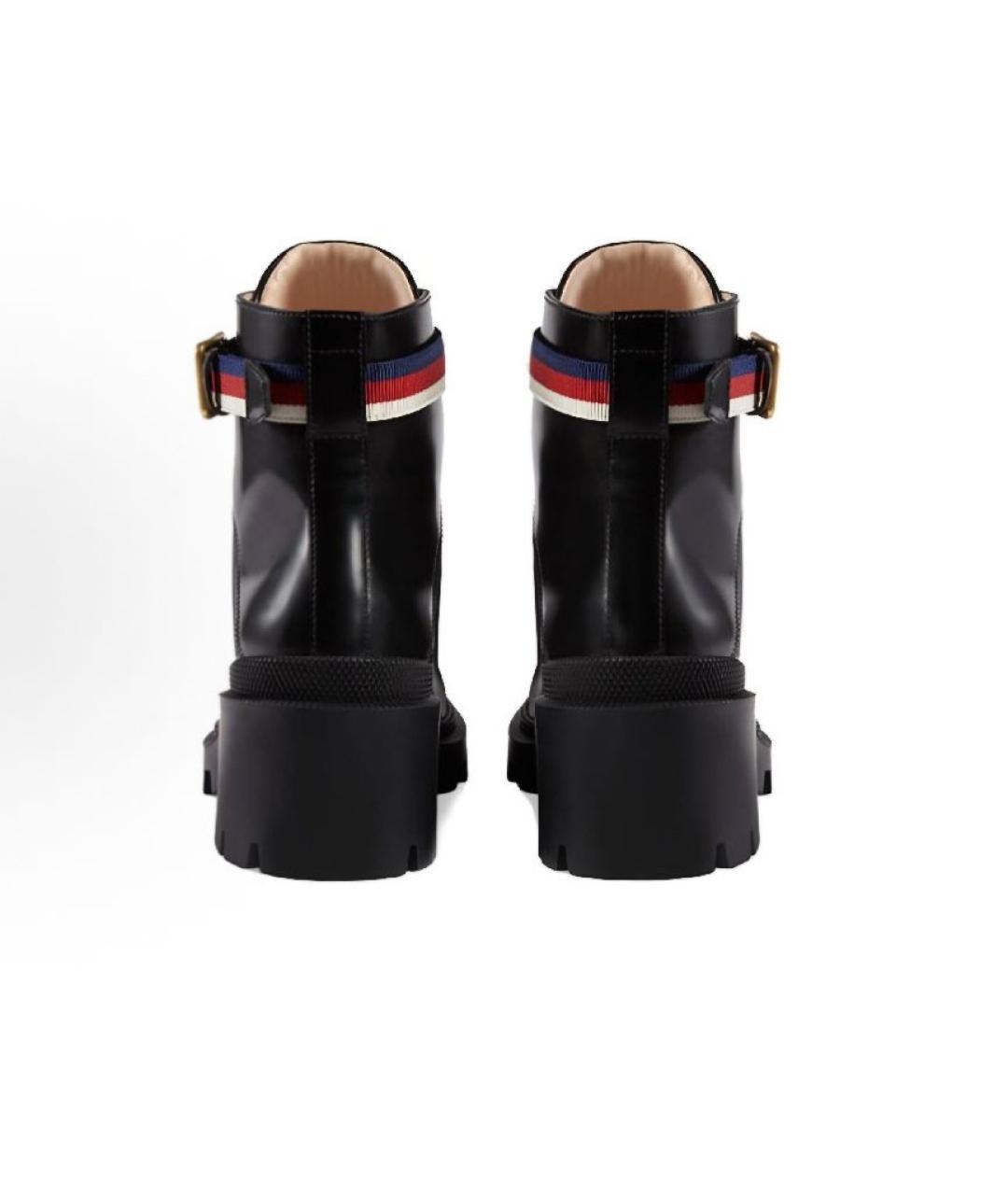 GUCCI Черные кожаные ботинки, фото 4