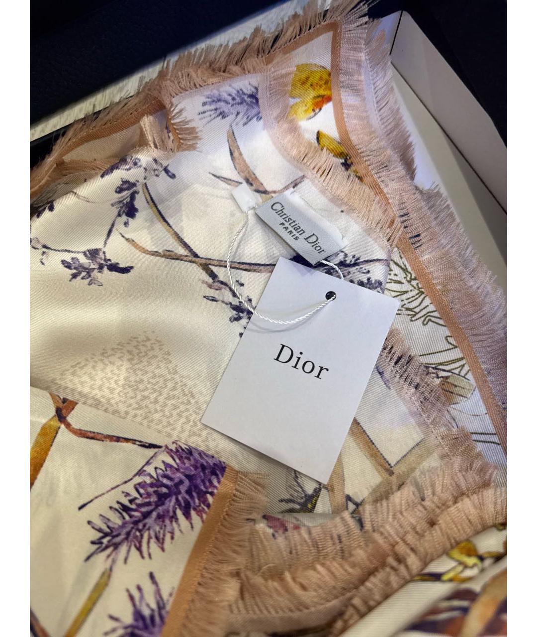CHRISTIAN DIOR Бежевый платок, фото 3