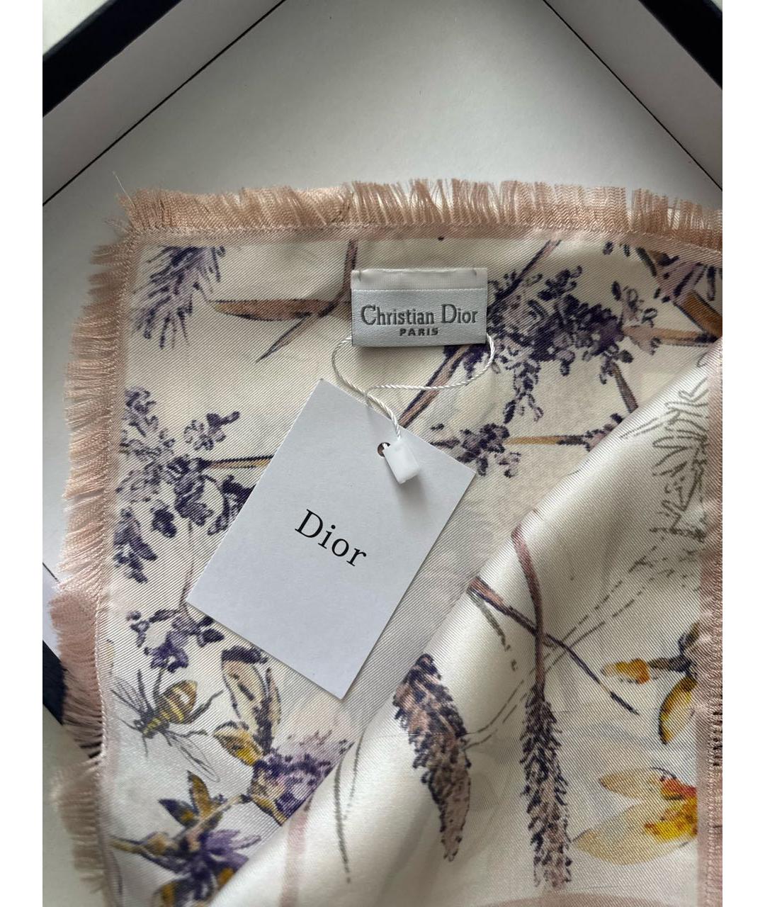 CHRISTIAN DIOR Бежевый платок, фото 7
