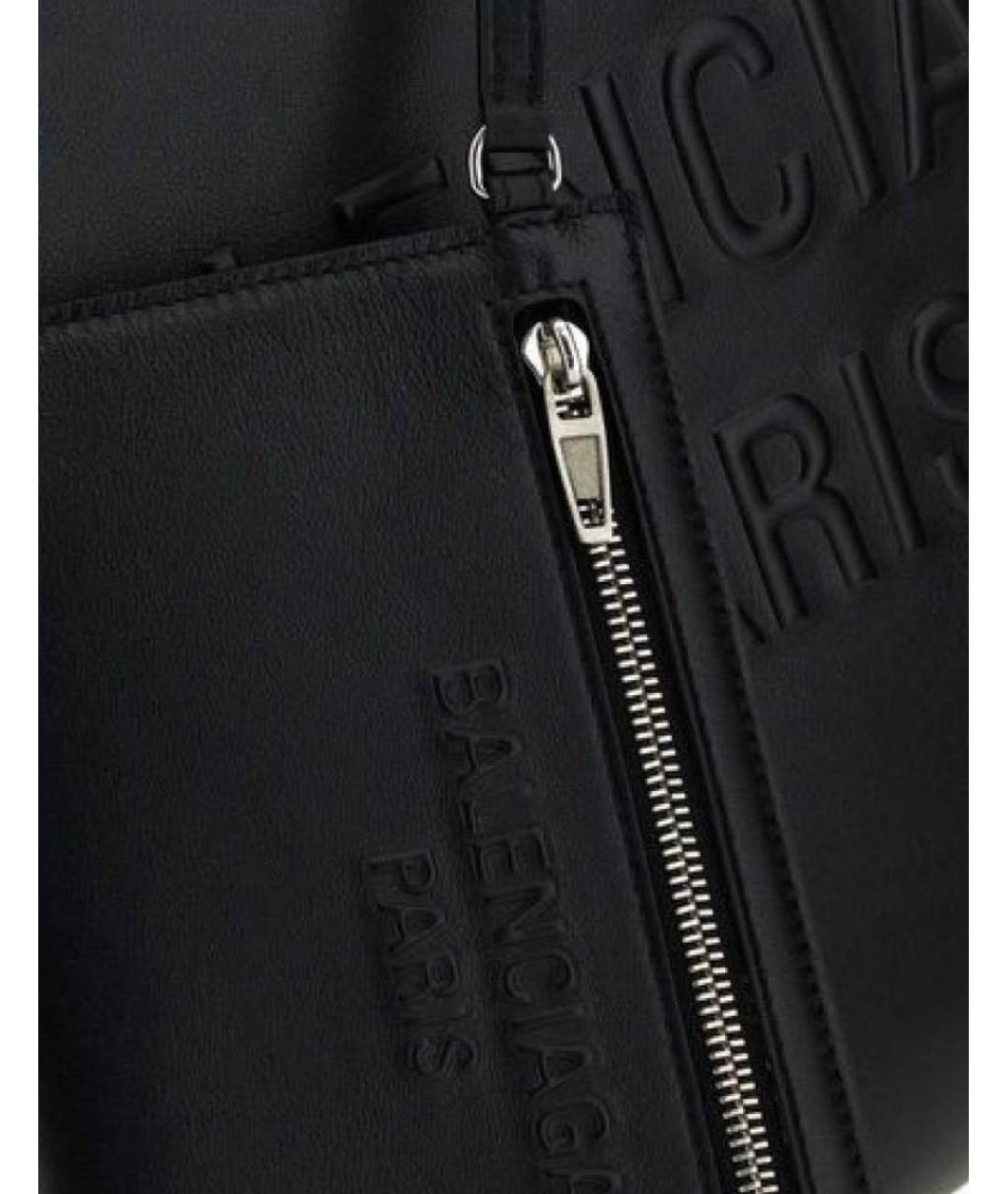 BALENCIAGA Черная кожаная сумка тоут, фото 3