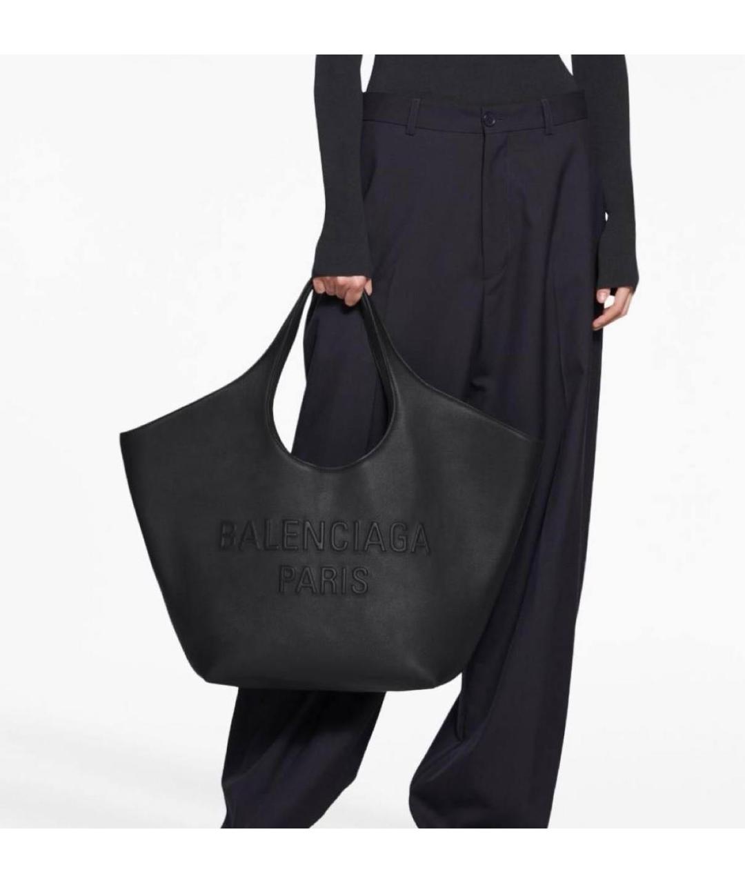BALENCIAGA Черная кожаная сумка тоут, фото 5