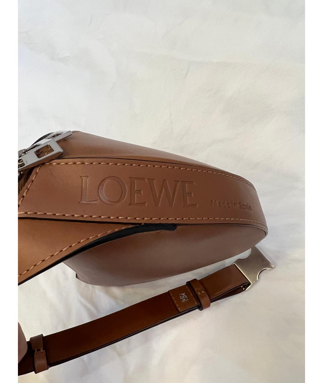 LOEWE Коричневая кожаная сумка на плечо, фото 5