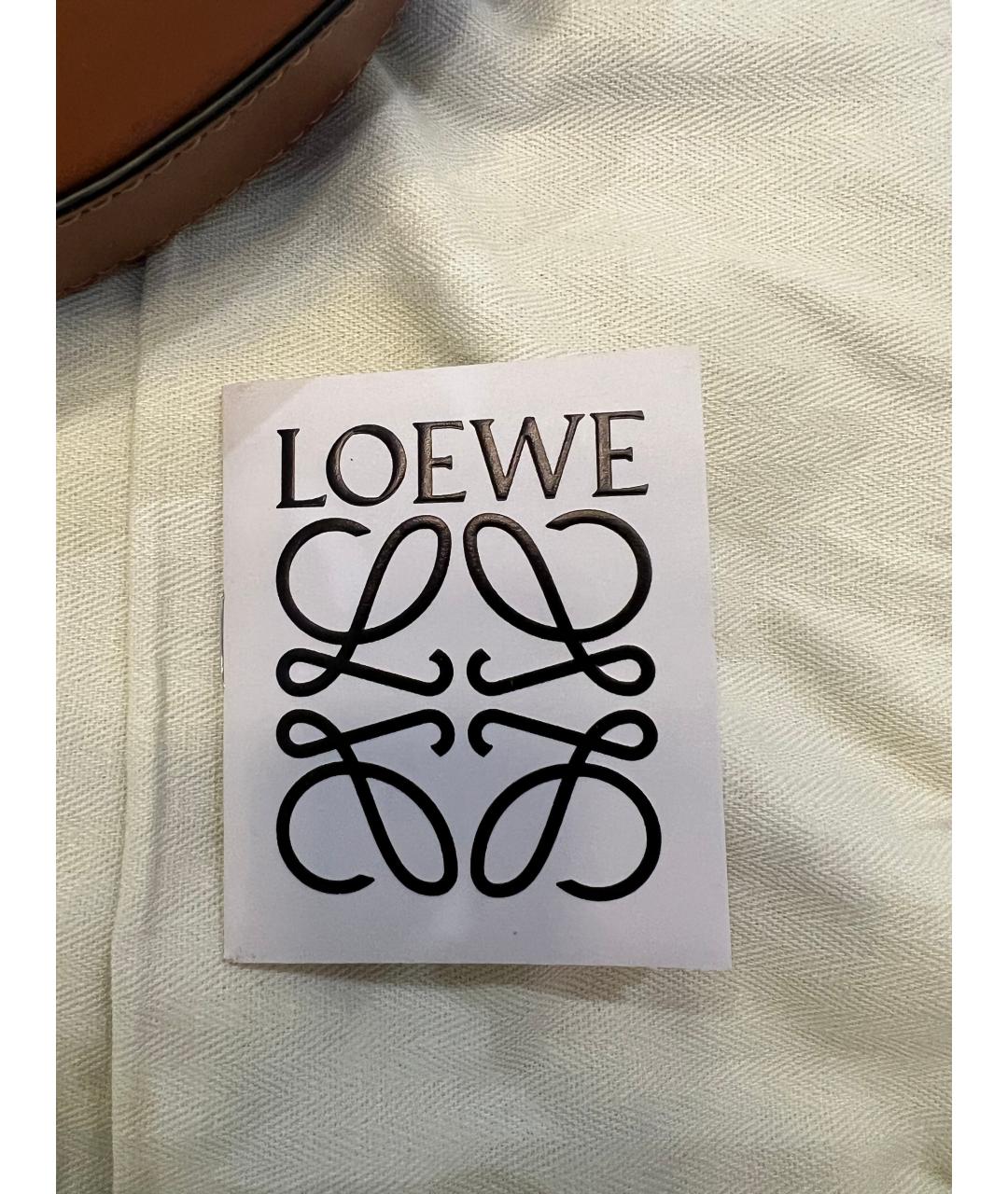 LOEWE Коричневая кожаная сумка на плечо, фото 9