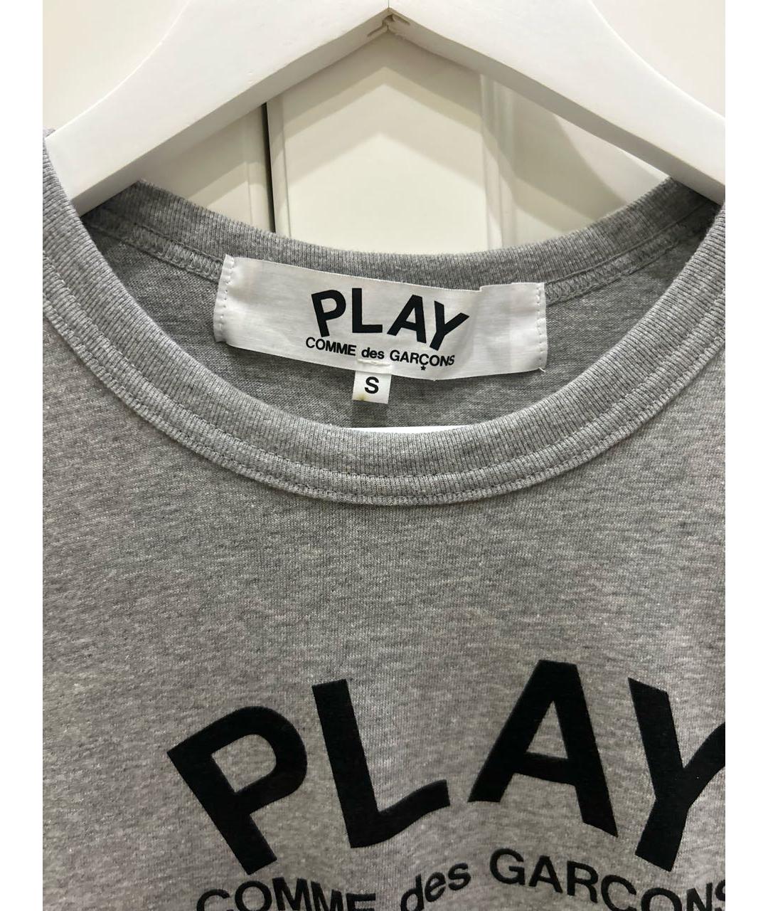 COMME DES GARÇONS PLAY Серая хлопковая футболка, фото 3