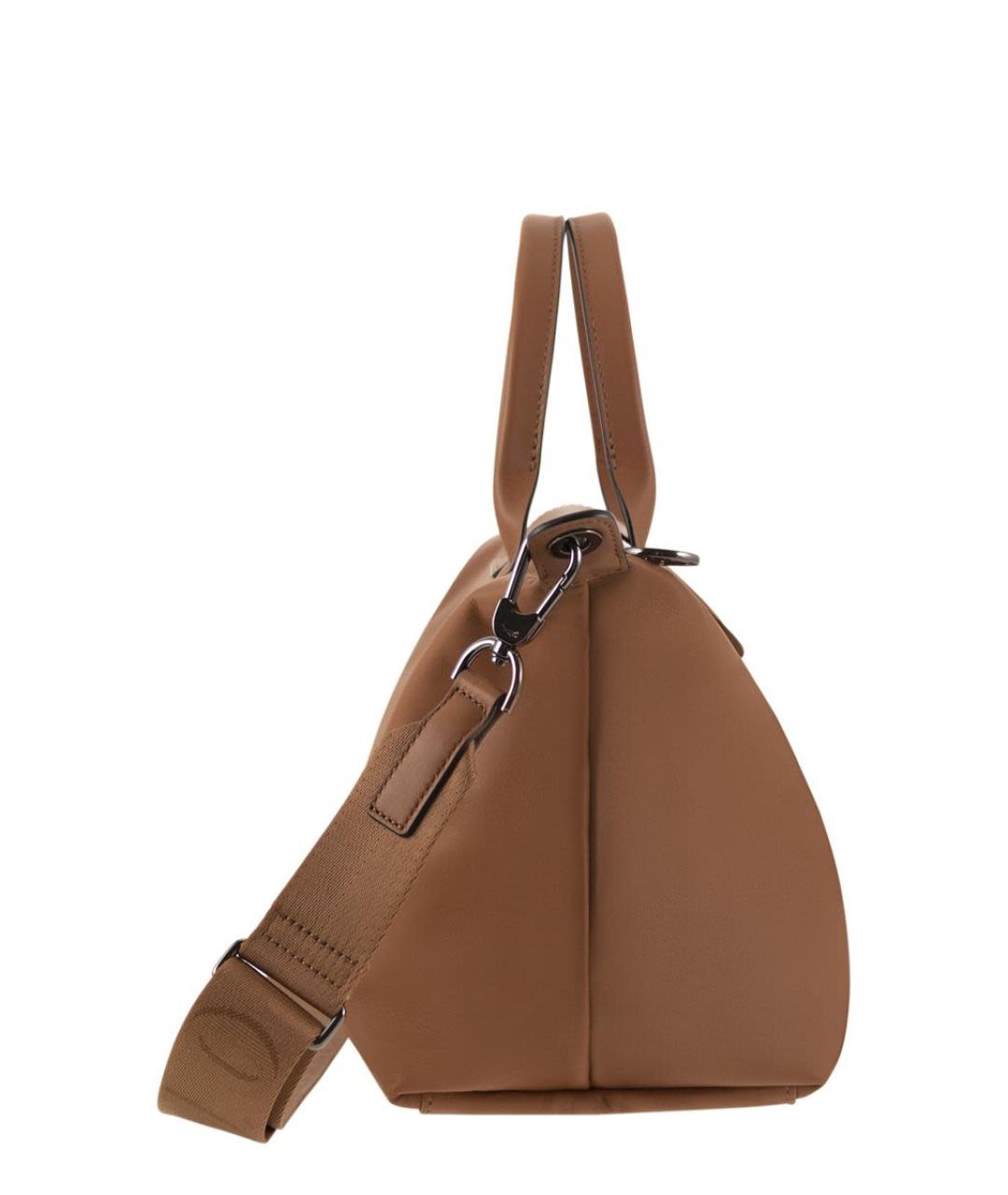 LONGCHAMP Коричневая кожаная сумка с короткими ручками, фото 3