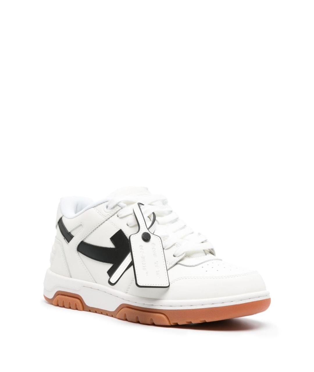 OFF-WHITE Белые кожаные низкие кроссовки / кеды, фото 2