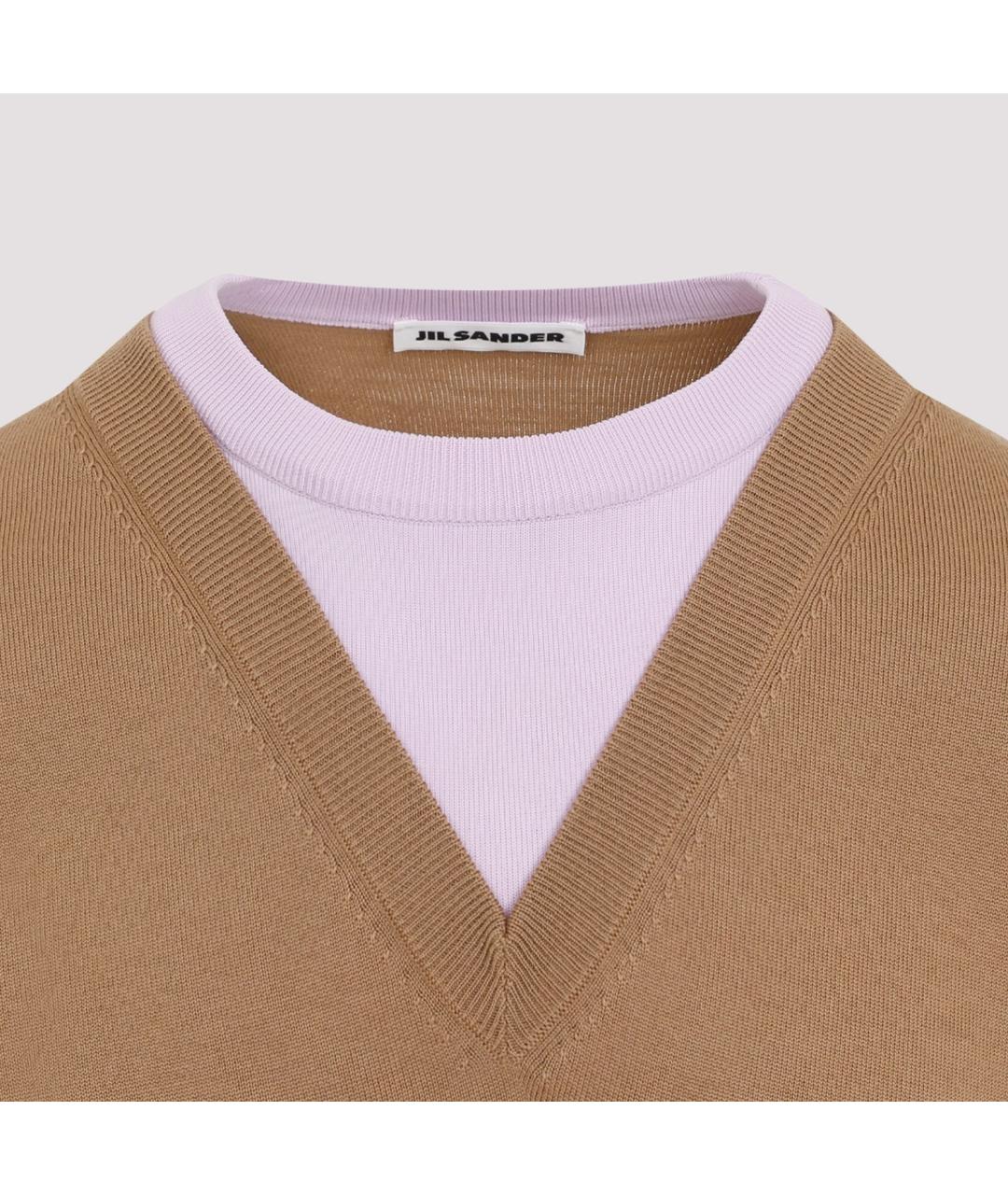 JIL SANDER Коричневый полиэстеровый джемпер / свитер, фото 4