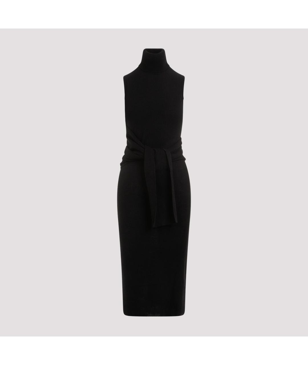MM6 MAISON MARGIELA Черное шерстяное повседневное платье, фото 2
