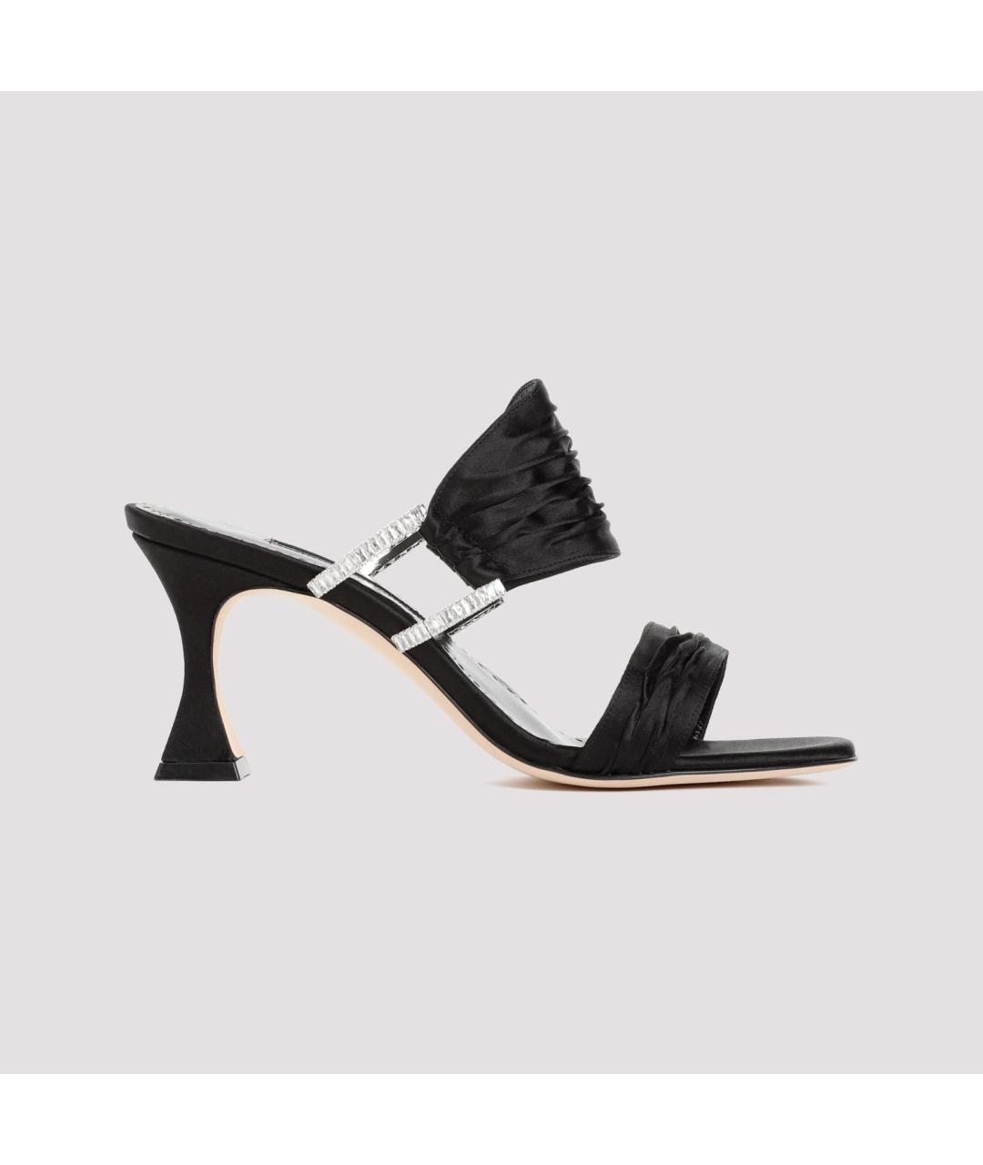 MANOLO BLAHNIK Черные кожаные мюли, фото 2