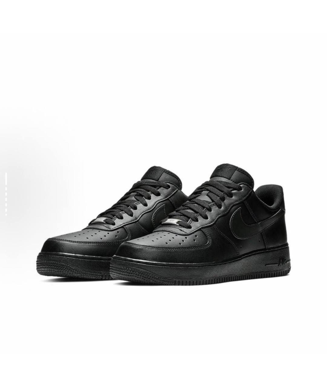 NIKE Черные кожаные низкие кроссовки / кеды, фото 3