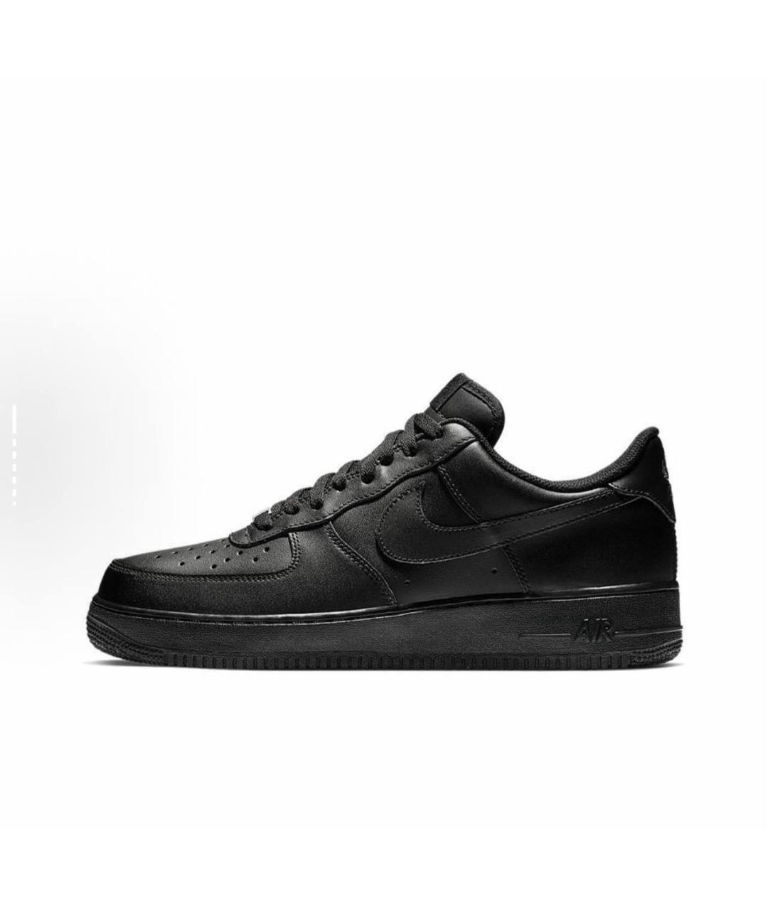 NIKE Черные кожаные низкие кроссовки / кеды, фото 2