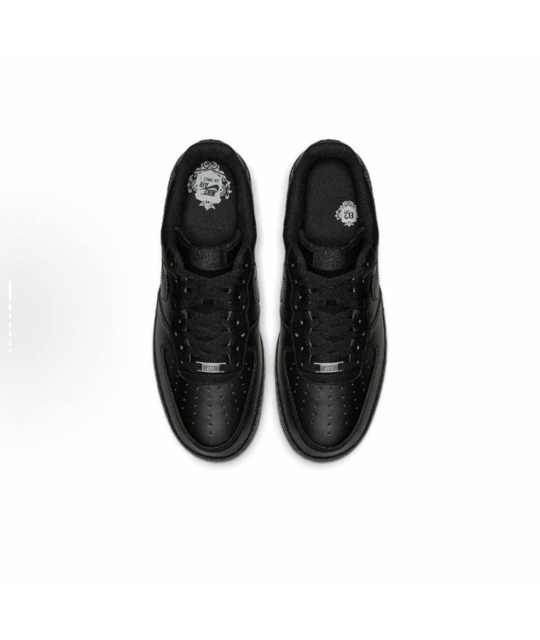 NIKE Черные кожаные низкие кроссовки / кеды, фото 4