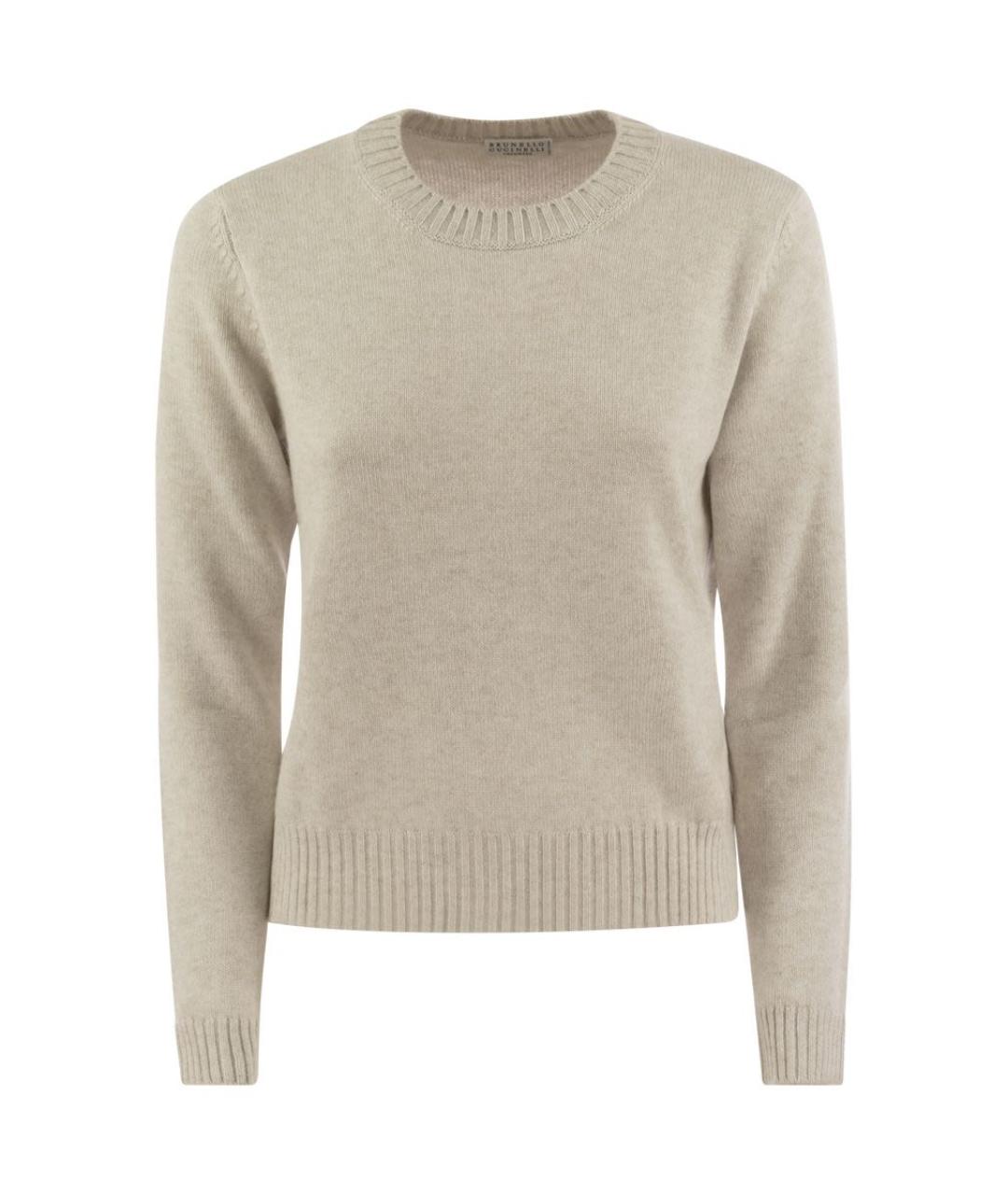 BRUNELLO CUCINELLI Бежевый джемпер / свитер, фото 1