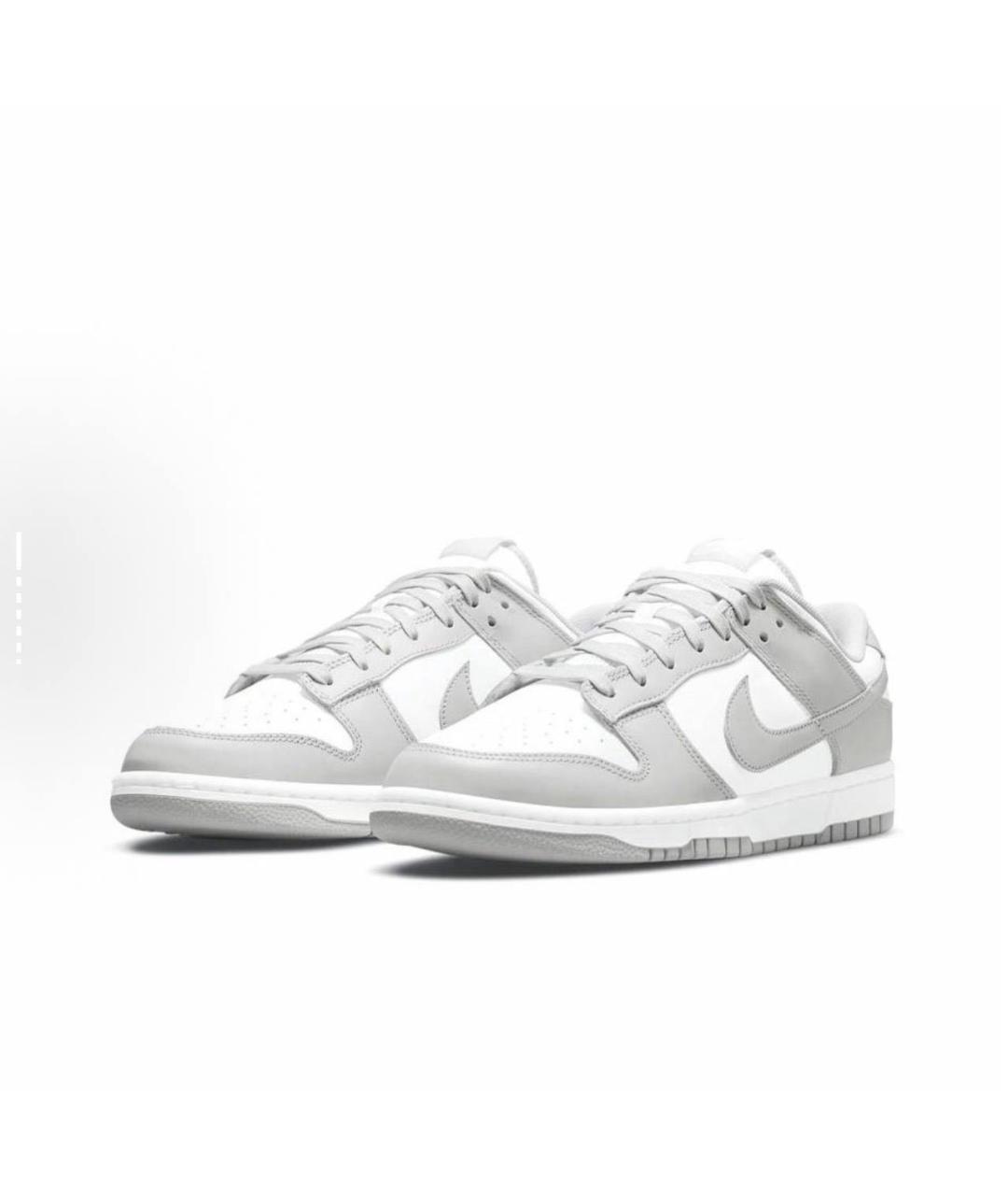 NIKE Серые кожаные низкие кроссовки / кеды, фото 2