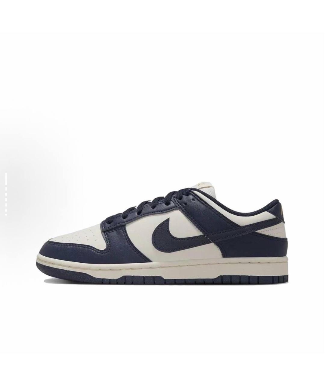 NIKE Темно-синие кожаные низкие кроссовки / кеды, фото 2