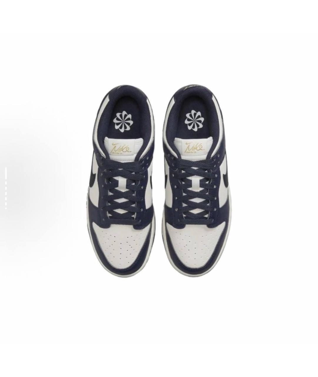 NIKE Темно-синие кожаные низкие кроссовки / кеды, фото 4