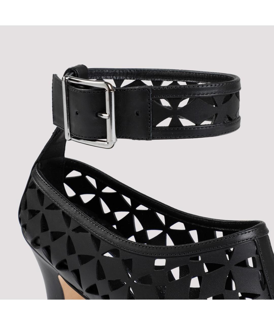 MANOLO BLAHNIK Черные кожаные туфли, фото 4