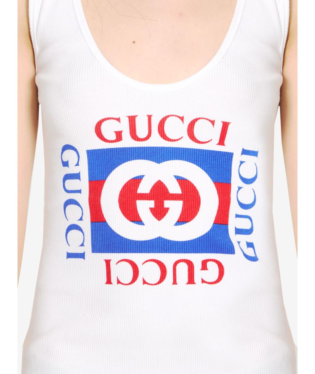 GUCCI Белая хлопковая майка, фото 4