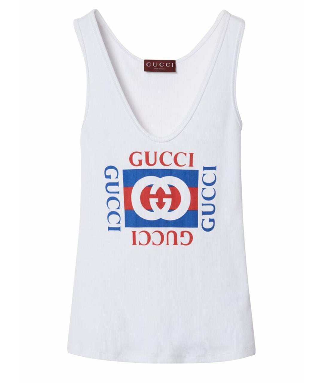 GUCCI Белая хлопковая майка, фото 1