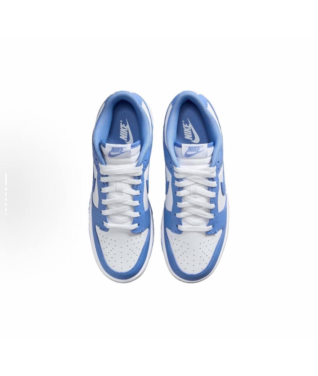 NIKE Голубые кожаные низкие кроссовки / кеды, фото 4