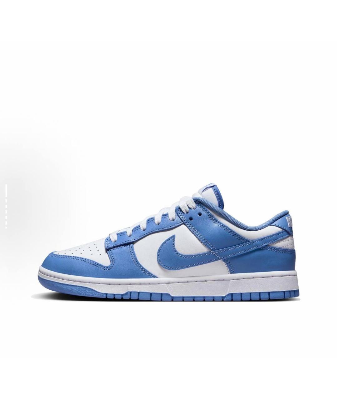 NIKE Голубые кожаные низкие кроссовки / кеды, фото 2