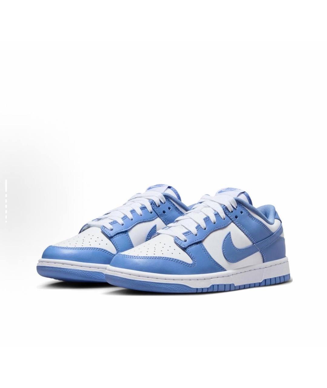 NIKE Голубые кожаные низкие кроссовки / кеды, фото 3