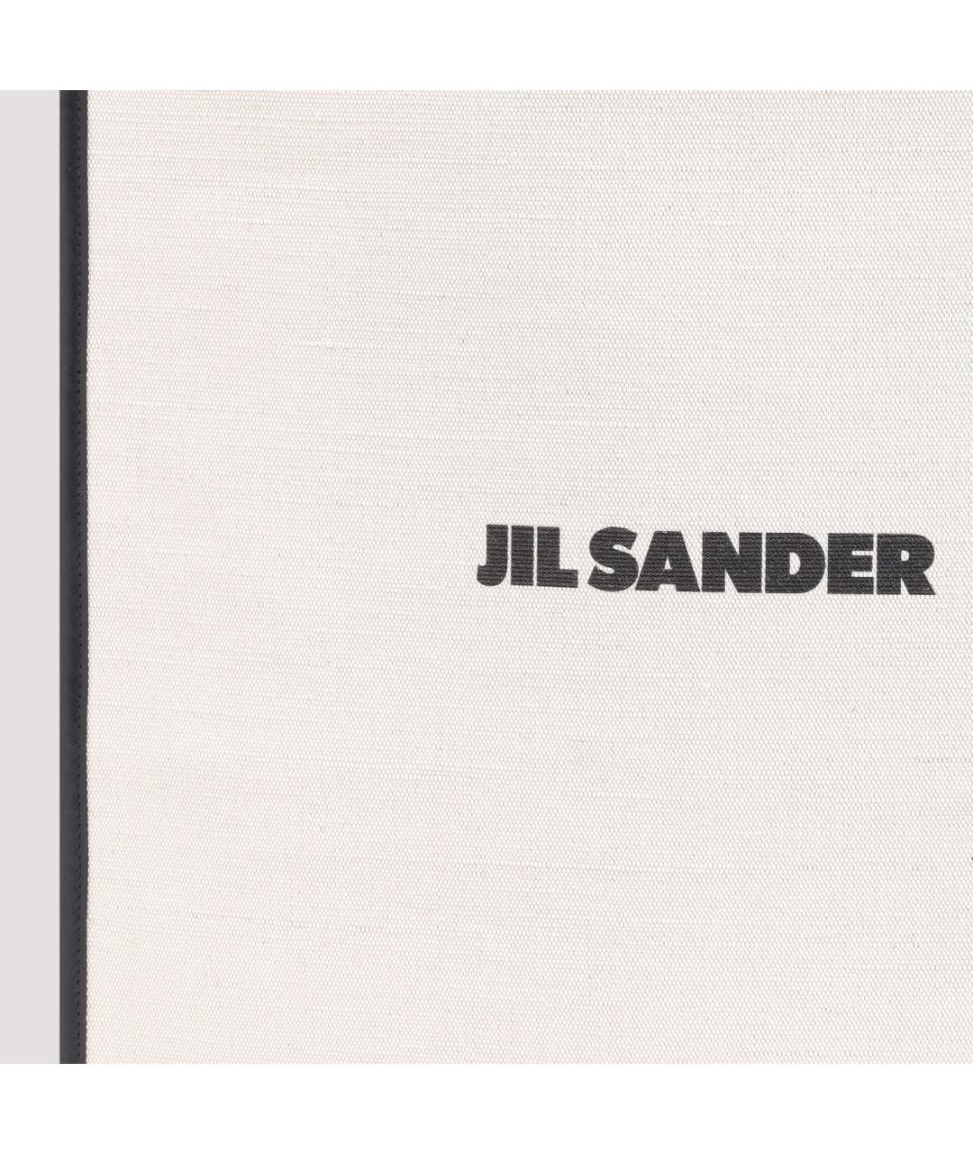 JIL SANDER Бежевая хлопковая сумка тоут, фото 5