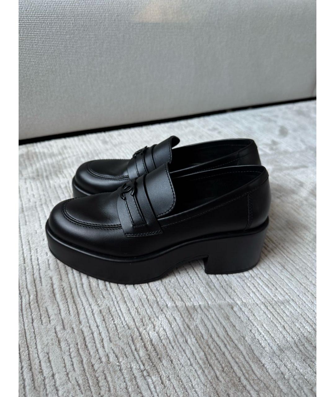 CHANEL Черные кожаные лоферы, фото 9