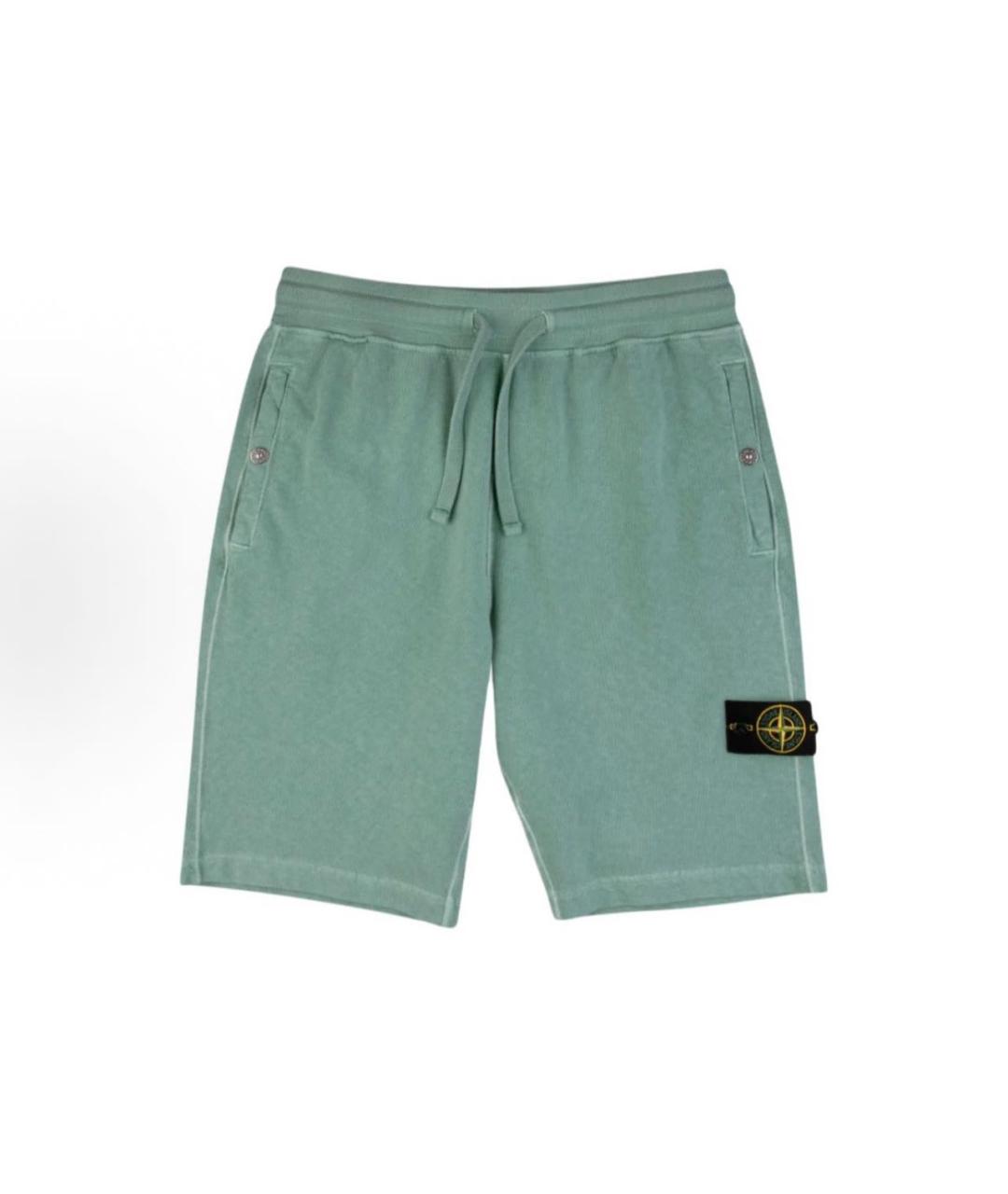 STONE ISLAND Зеленые хлопковые шорты, фото 6