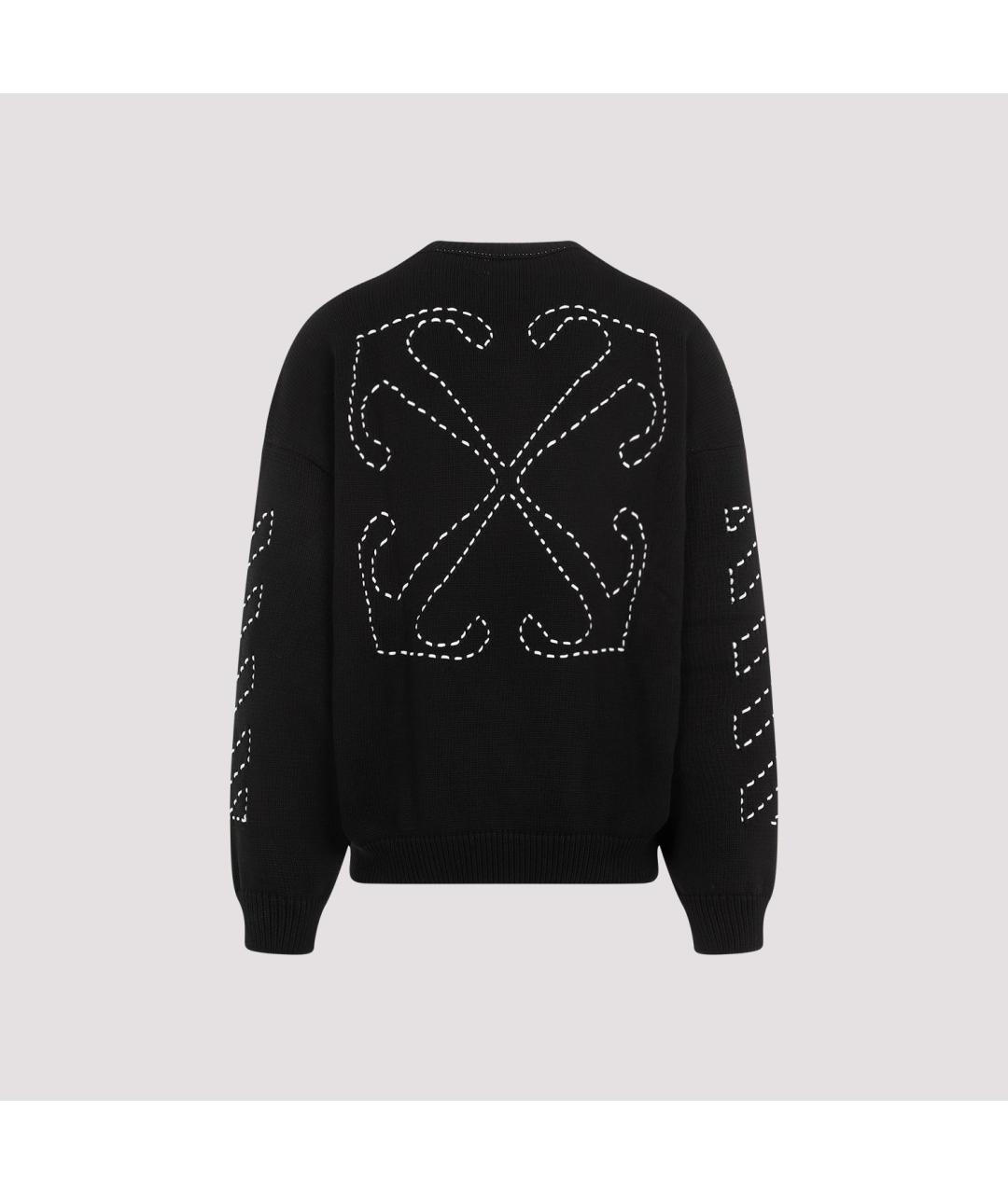 OFF-WHITE Черный хлопковый джемпер / свитер, фото 2