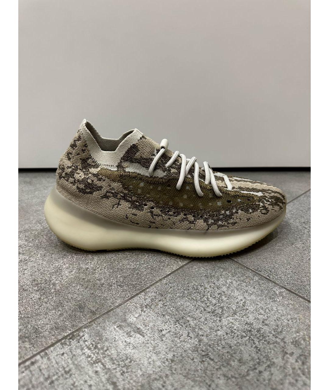 ADIDAS YEEZY Бежевые текстильные низкие кроссовки / кеды, фото 9