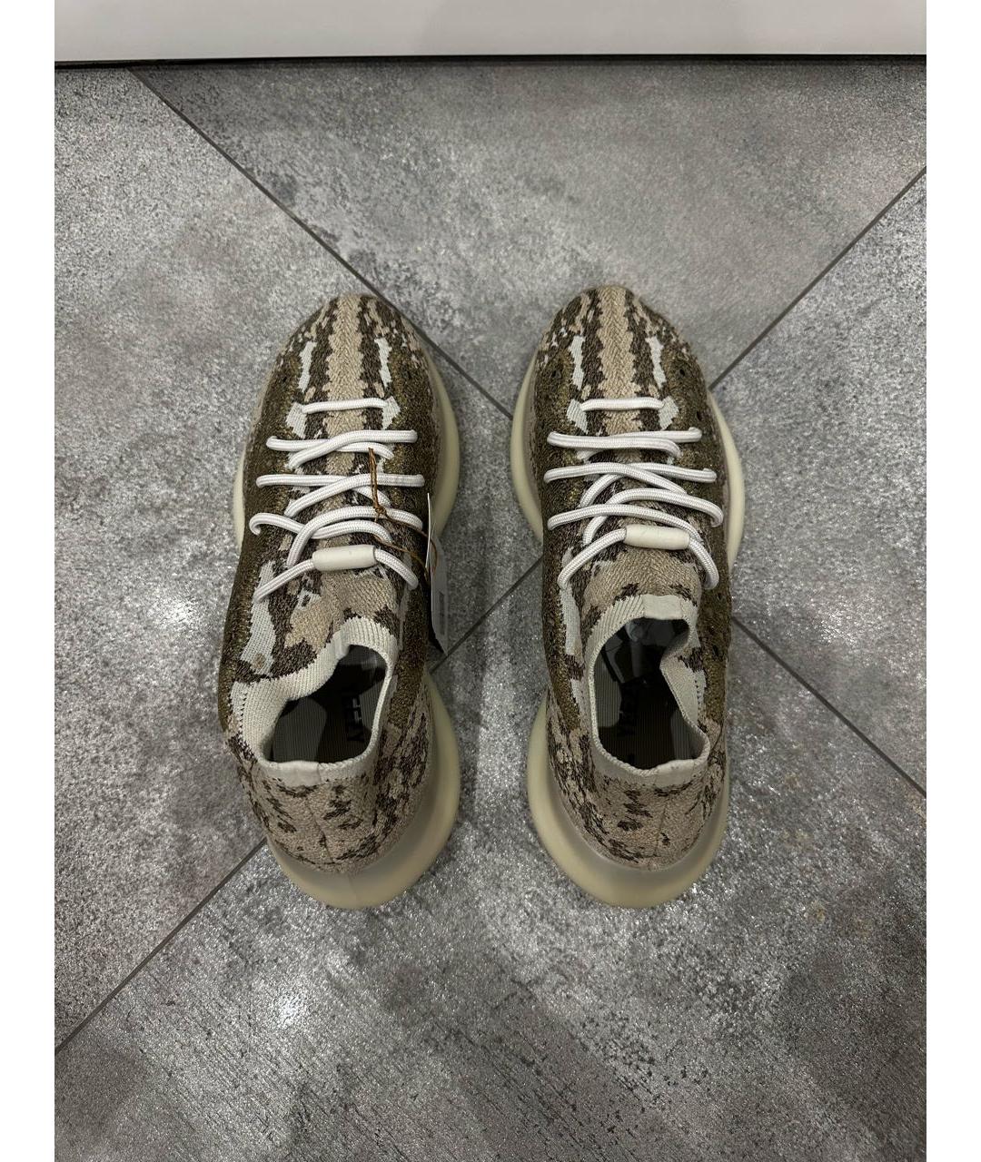 ADIDAS YEEZY Бежевые текстильные низкие кроссовки / кеды, фото 3