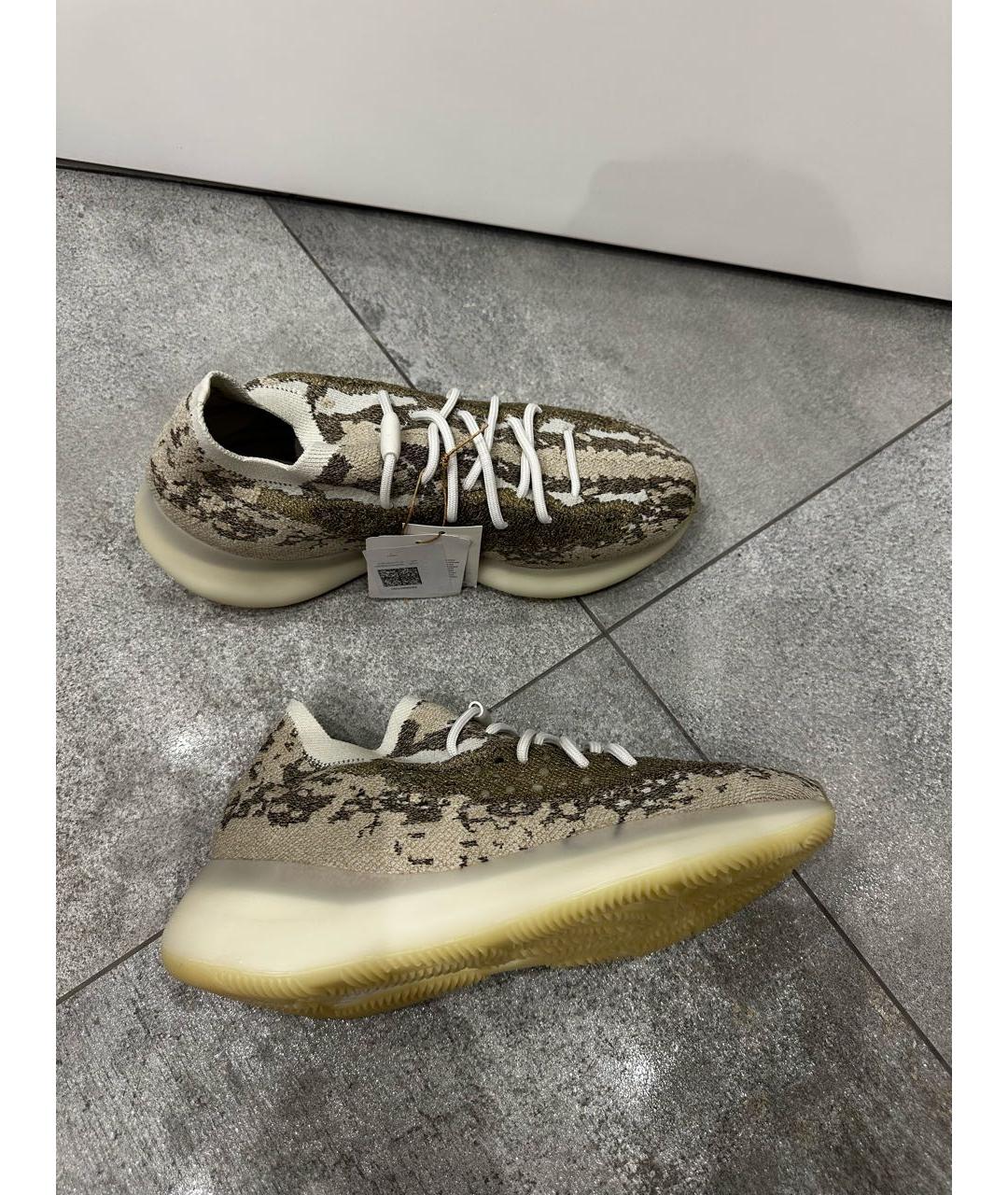 ADIDAS YEEZY Бежевые текстильные низкие кроссовки / кеды, фото 7