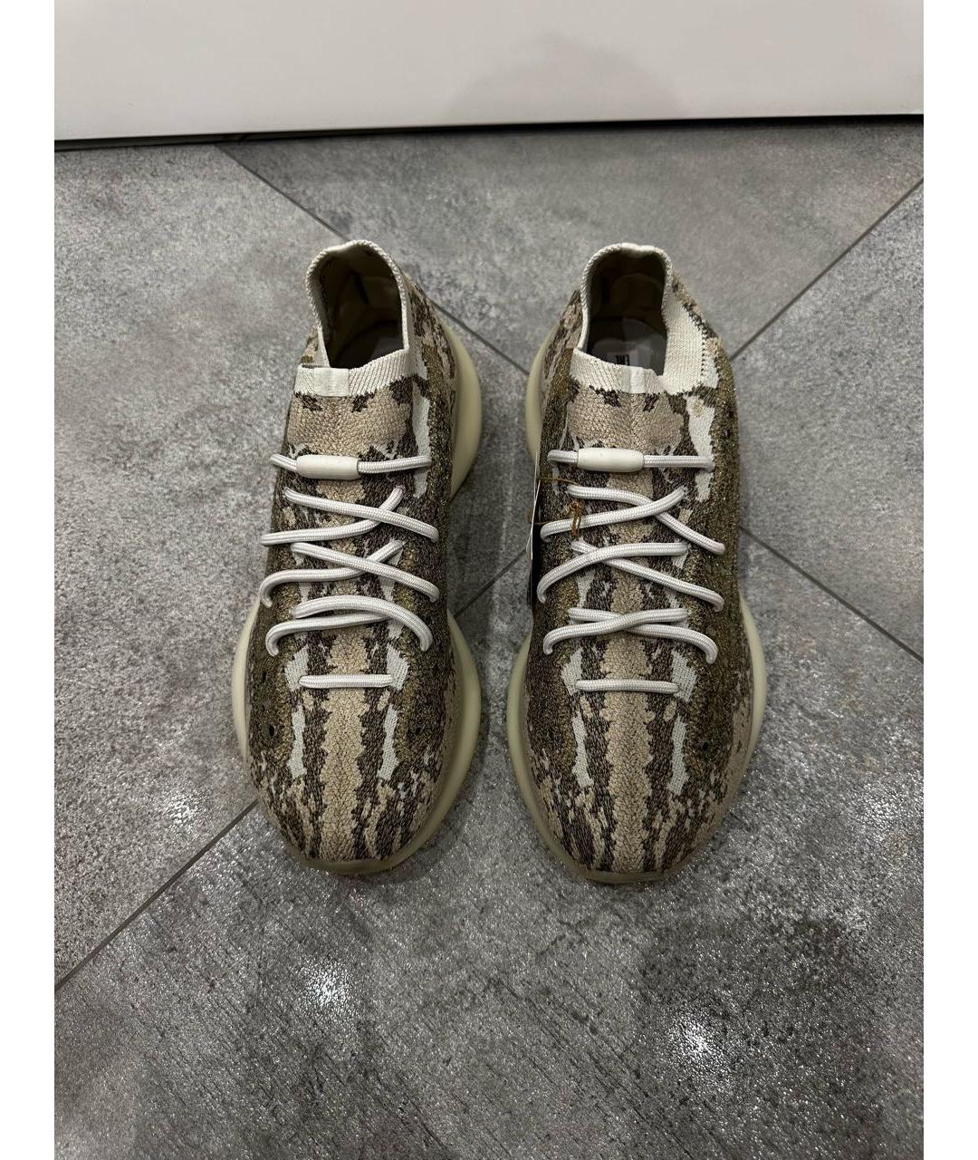 ADIDAS YEEZY Бежевые текстильные низкие кроссовки / кеды, фото 2