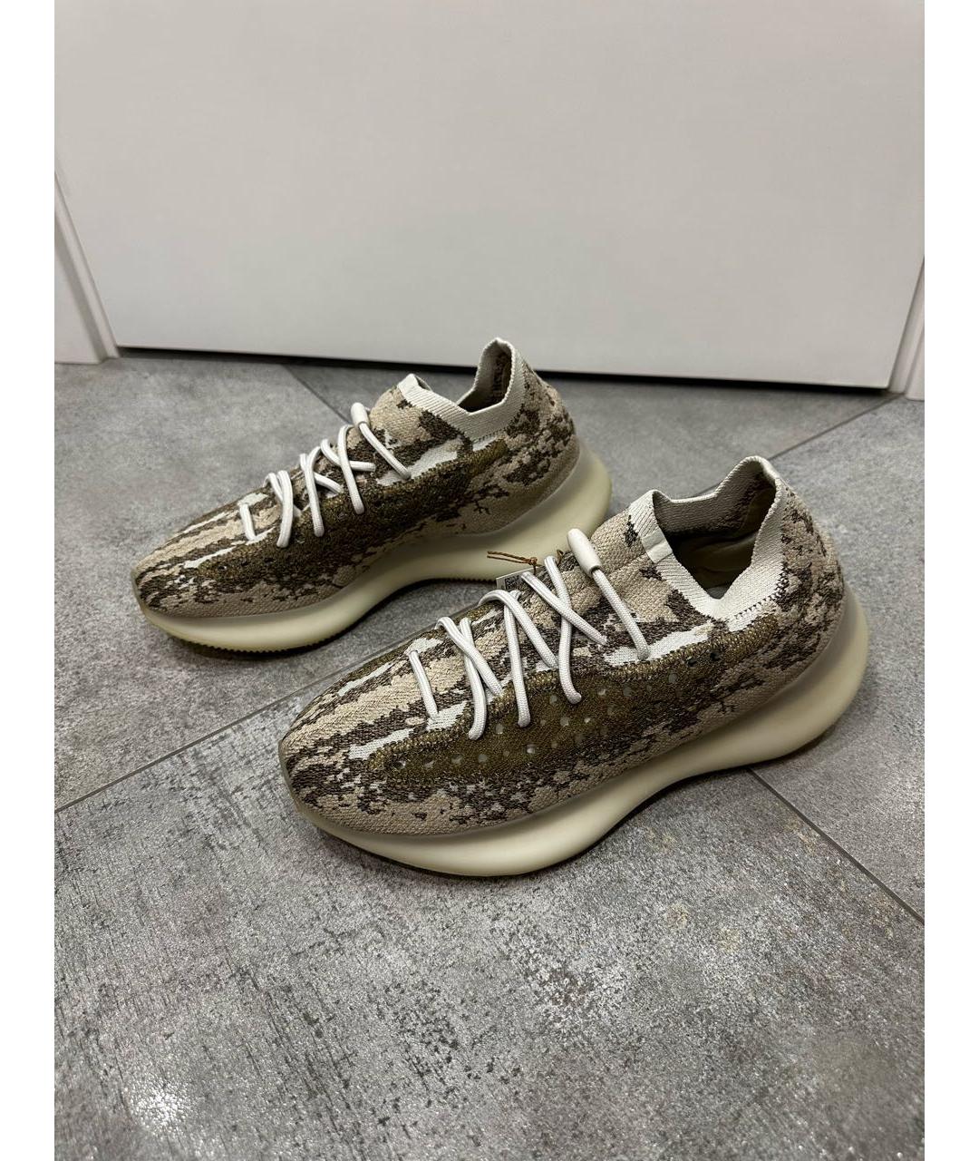 ADIDAS YEEZY Бежевые текстильные низкие кроссовки / кеды, фото 6