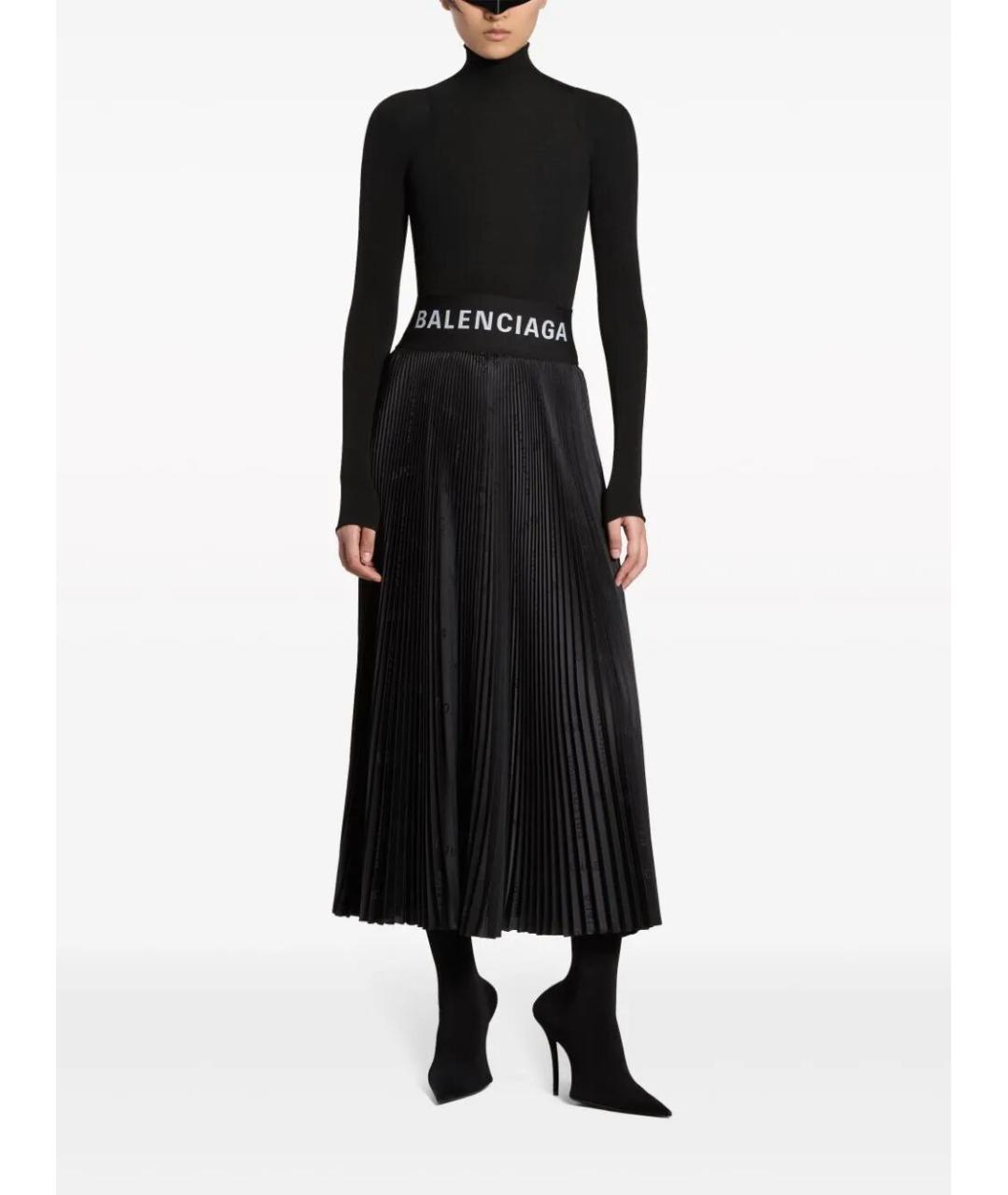 BALENCIAGA Черная хлопковая юбка миди, фото 2