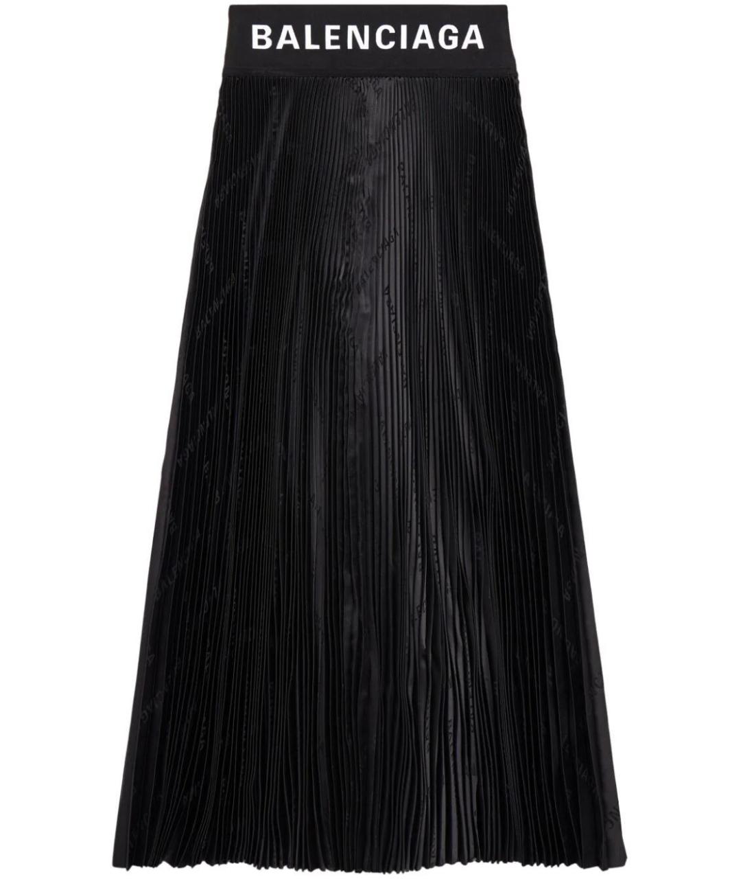 BALENCIAGA Черная хлопковая юбка миди, фото 1